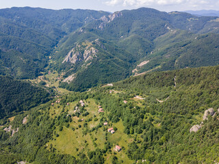 Naklejka na ściany i meble Aerial view of Rhodope Mountains, Bulgaria