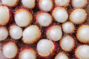 litchi, fruta tropical exótica.