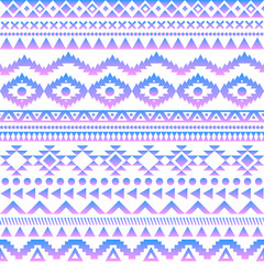 Seamless gradient vector tribal geometric texture. Vintage ethnic seamless backdrop. Boho stripes.