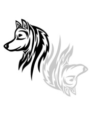 Gespiegelt Wolf Tattoo 