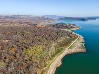 Aerial view of Ogosta Reservoir, Bulgaria