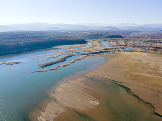 Aerial view of Ogosta Reservoir, Bulgaria
