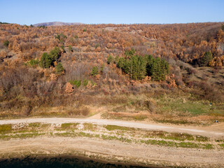 Aerial view of Ogosta Reservoir, Bulgaria