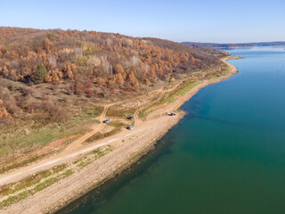 Aerial view of Ogosta Reservoir, Bulgaria