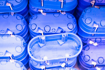 Plastic box for electrics and sockets.