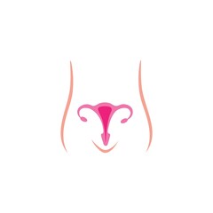 Women reproduction, uterus icon template vector