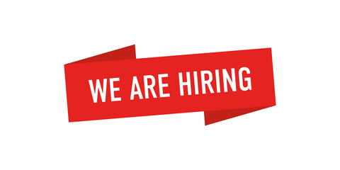 We are hiring - red sign on a white background