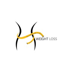 Weight loss, slim icon logo vector