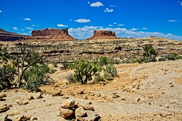 Canyonlands National Park in southeastern Utah, a dramatic desert landscape carved by the Colorado...