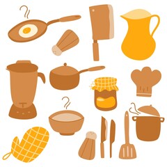 Big set of kitchen tools vector elements