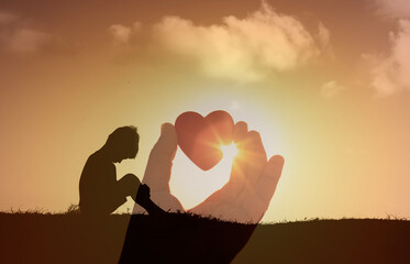 Giving child love help and support 