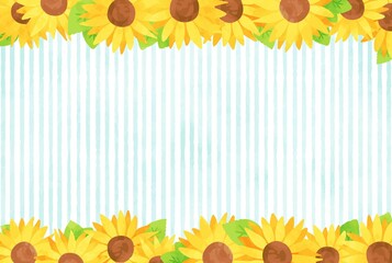 beautiful　watercolor　Sunflower　background　illustration