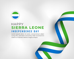 Happy Sierra Leone Independence Day April 27th Celebration Vector Design Illustration. Template for Poster, Banner, Advertising, Greeting Card or Print Design Element
