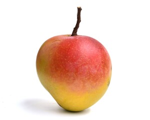 Sweet red ripe mango isolated on white background.