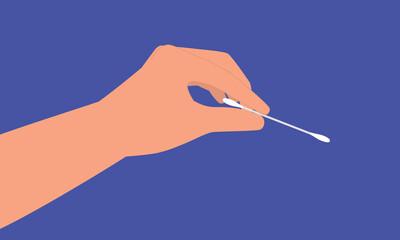 Close-Up View Of A Person’s Hand Holding A White Cotton Bud.