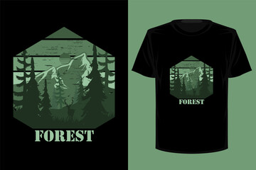 Forest retro vintage t shirt design