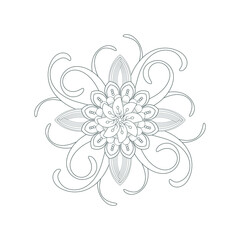 Decorative Doodle flowers in black and white for coloring book, cover or background. Hand drawn sketch for adult anti stress coloring page.-vector