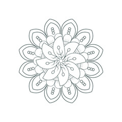 Decorative Doodle flowers in black and white for coloring book, cover or background. Hand drawn sketch for adult anti stress coloring page.-vector