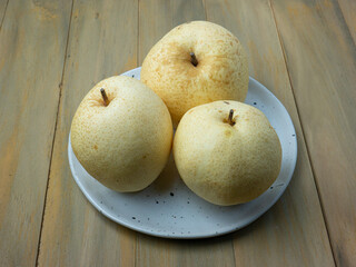 The Chinese sweet pear fresh for food or health concept