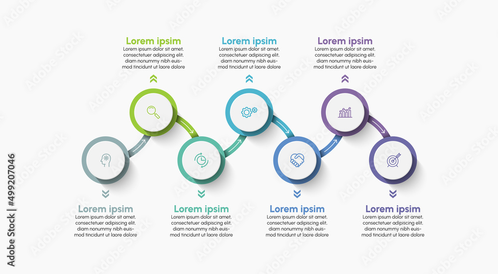 Wall mural business data visualization. timeline infographic icons designed for abstract background template mi