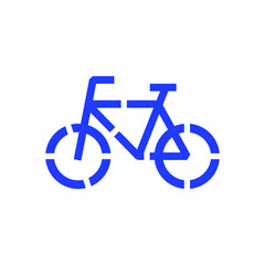 Stencil bike symbol, road asphalt or tarmac surface sign, vector bicycle icon.