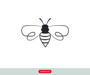 Creative bee animal logo design vector inspiration.