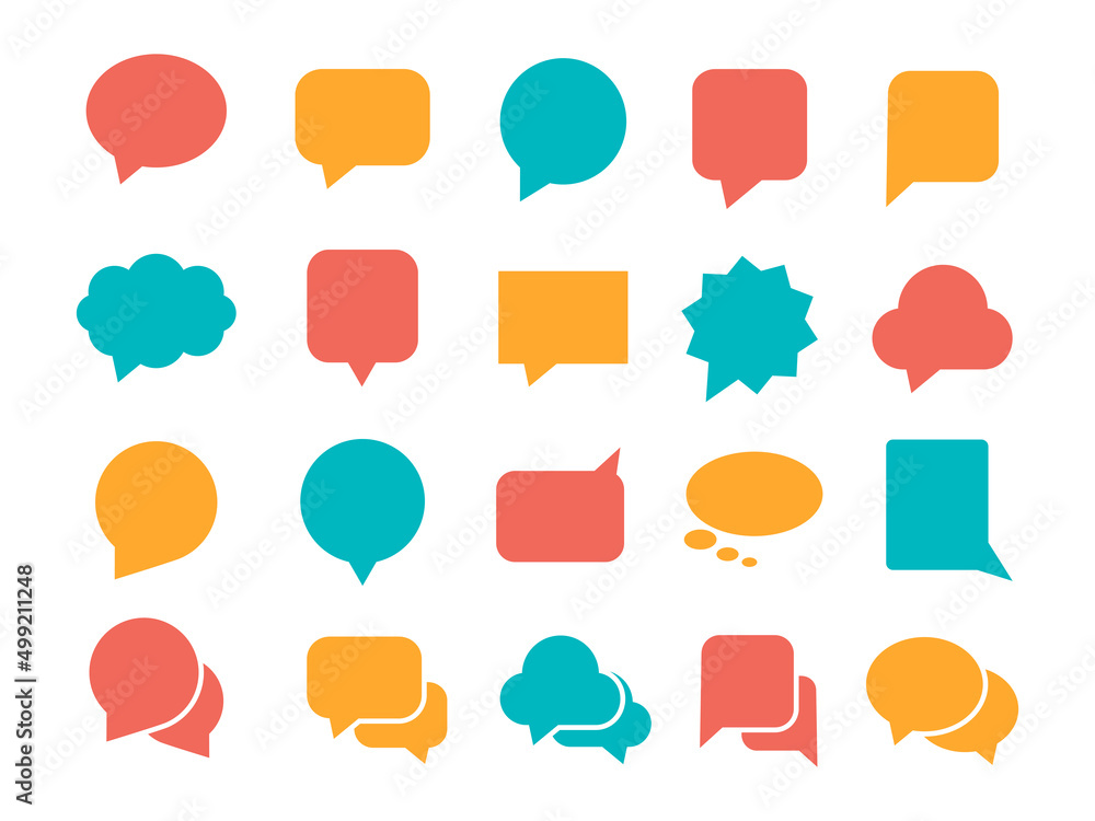 Poster speech bubble set. talk bubble. cloud speech bubbles collection. vector design