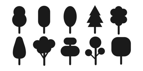 Tree simple silhouettes