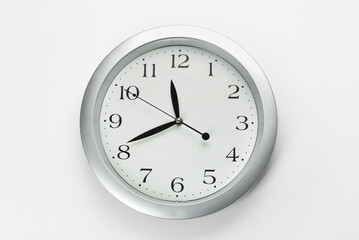 New modern clock on white background