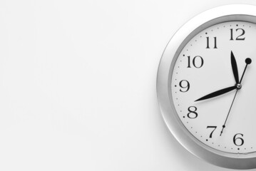 New modern clock on white background