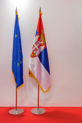 Serbia EU Flags Together