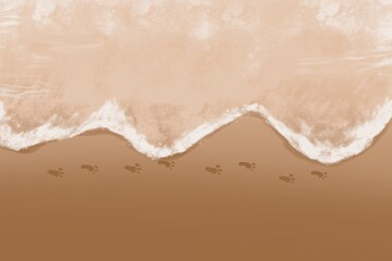 Blue ocean wave on sandy beach