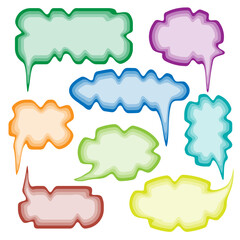 Set of colorful figured speech bubbles in cartoon style