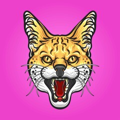 Head lynx angry vector illustration