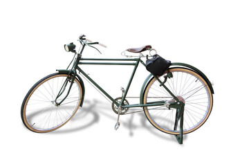 Fototapeta na wymiar green bike on a white background