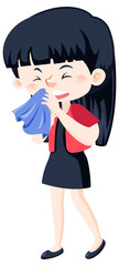 Fototapeta premium A sick girl on white background