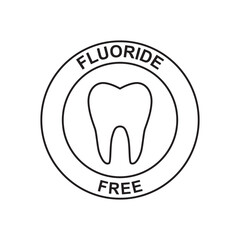 fluoride free icon in black line style icon, style isolated on white background