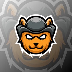 vector graphics illustration of a cat mafia in esport logo style. perfect for game team or product logo