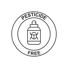 pesticide free label free icon in black line style icon, style isolated on white background