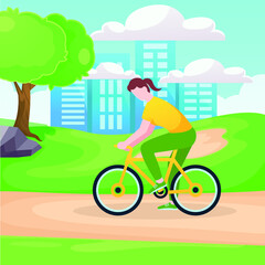 3rd June World Bicycle Day illustration vector 