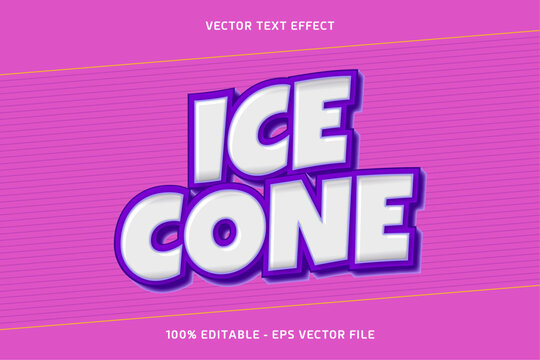 Ice Cone Vector Text Effect
