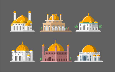Flat Illustration of mosque collection