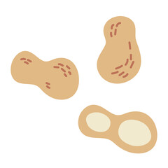 ピーナッツのシンプルカラーイラスト