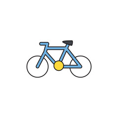 Bicycle, bike ride travel icon in color icon, isolated on white background 