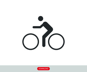 The man ride bicycle icon . Vector illustration