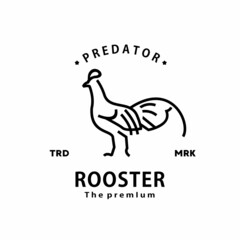 Fototapeta na wymiar vintage retro hipster rooster logo vector outline monoline art icon