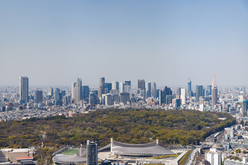 Fototapeta premium 渋谷スカイから見た新宿区方面の風景とビル群
