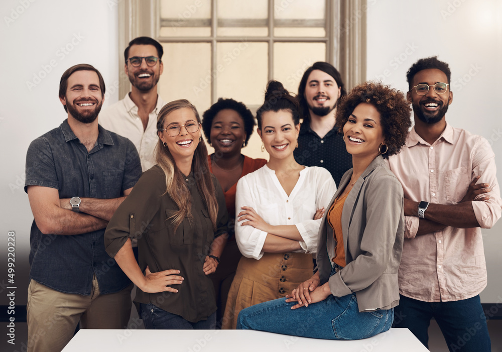 Poster theyre ready to push towards success with tenacity and confidence. portrait of a group of businesspe