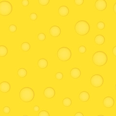Seamless pattern of porous cheese background. Circle like bubble of cheese.
