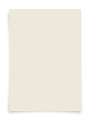 Blank paper sheet isolated on white background.